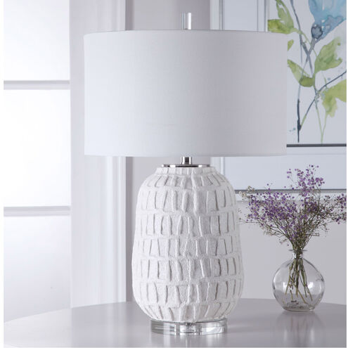 Caelina 27 inch 150 watt Textured White Table Lamp Portable Light