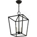Devone 3 Light 13 inch Black Convertible Semi Flush/Lantern Ceiling Light