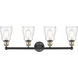 Ellery 4 Light 31.75 inch Black Antique Brass Bath Vanity Light Wall Light in Clear