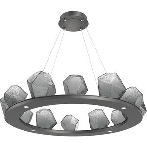 Gem LED 37.4 inch Graphite Chandelier Ceiling Light in 3000K LED, Smoke, Ring