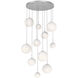 Gaia LED Classic Silver Multi-Pendant Ceiling Light in 3000K LED, Opal White