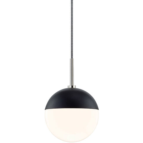 Renee 1 Light 7 inch Polished Nickel / Black Pendant Ceiling Light