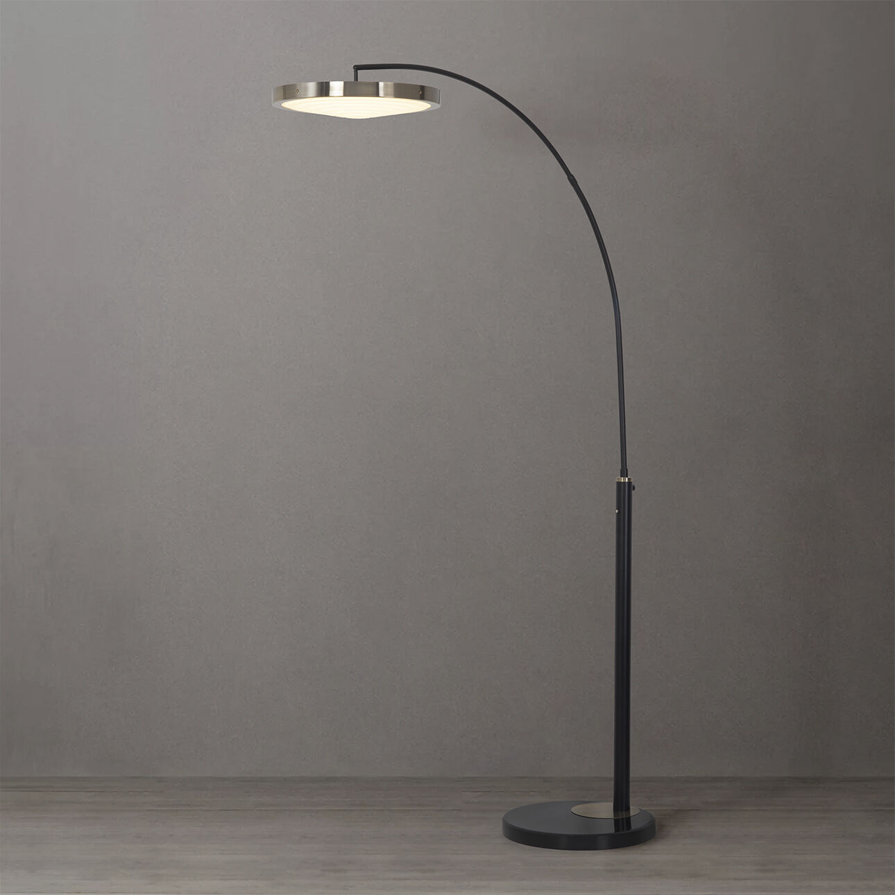 Redondo 86 inch 46.00 watt Matte Black and Weathered Brass Arc Floor Lamp Portable Light