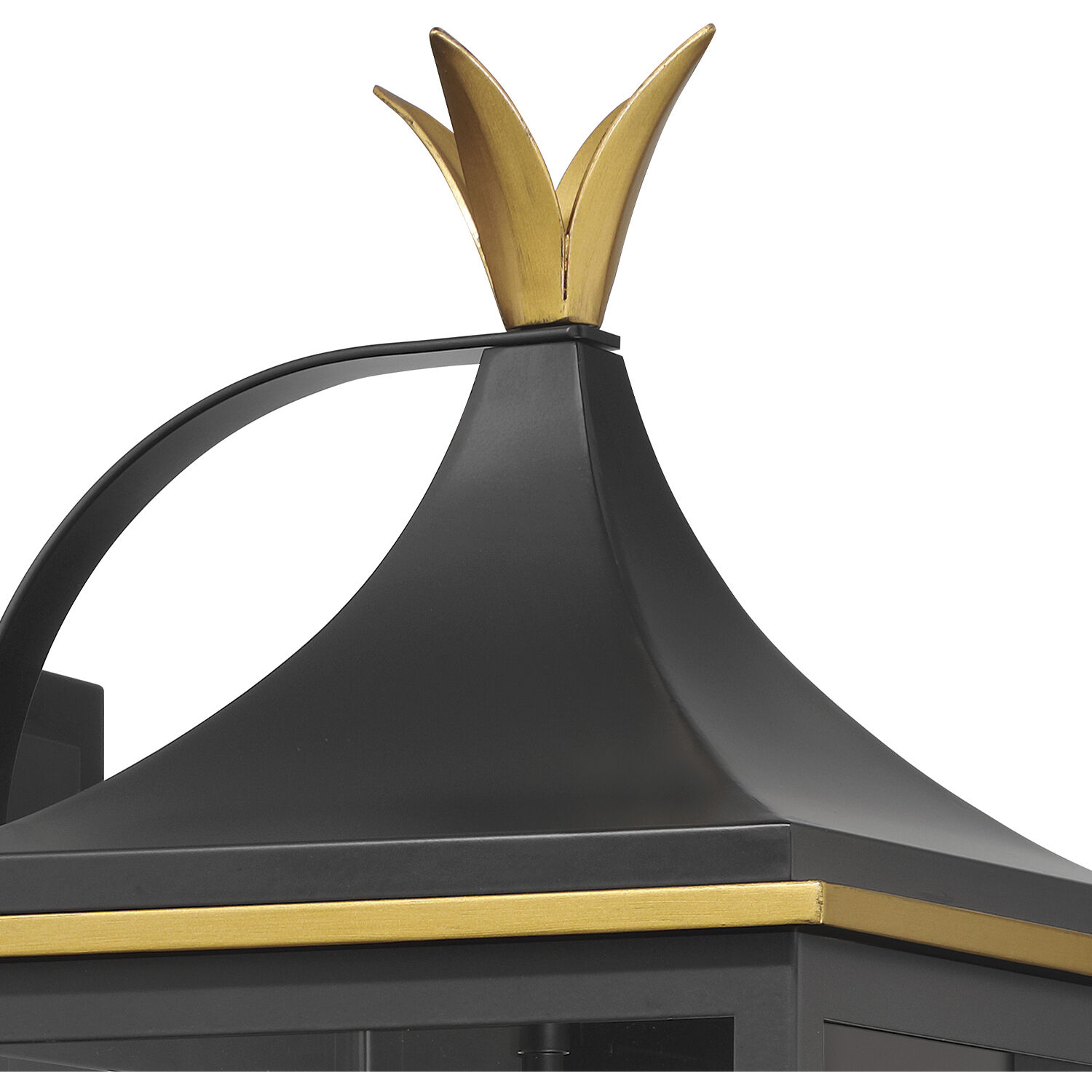 Simpson 3 Light 25 inch Matte Black and Textured Gold Outdoor Sconce