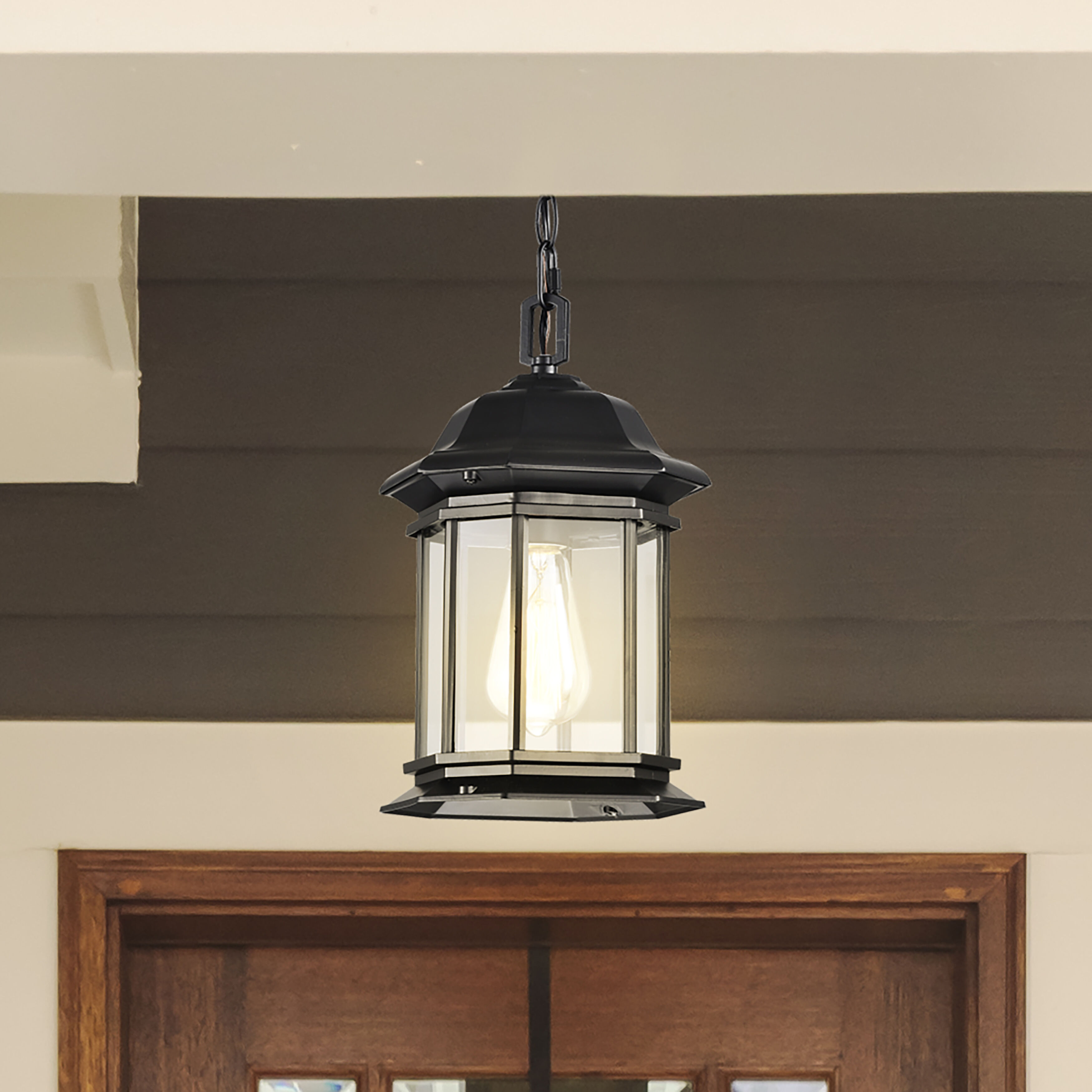 Hopkins 7 inch Matte Black Outdoor Hanging Lantern