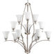 Mackinley 12 Light 38 inch Brushed Nickel Chandelier Ceiling Light in Etched