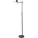 Elmore 56 inch 8 watt Black and Walnut Wood LED Floor Lamp Portable Light, with Smart Switch