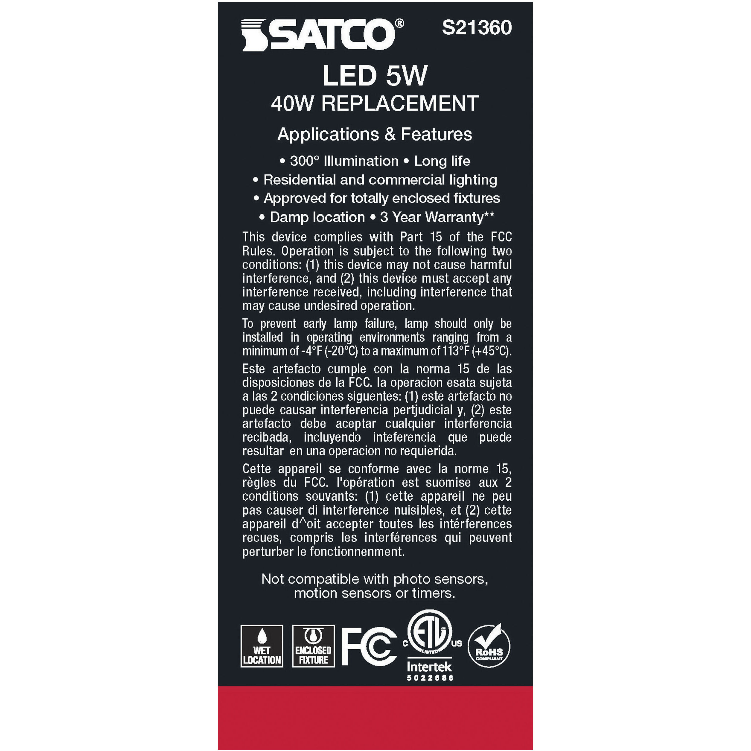 Lumos LED Medium Medium 5.00 watt 2700K LED Filament