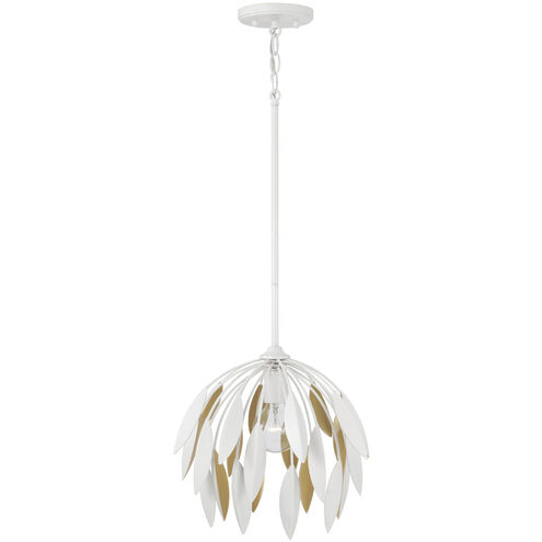 Margeaux 1 Light 14 inch Matte White Pendant Ceiling Light, Convertible Dual Mount