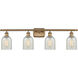 Ballston Caledonia LED 36 inch Brushed Brass Bath Vanity Light Wall Light in Mouchette Glass, Ballston