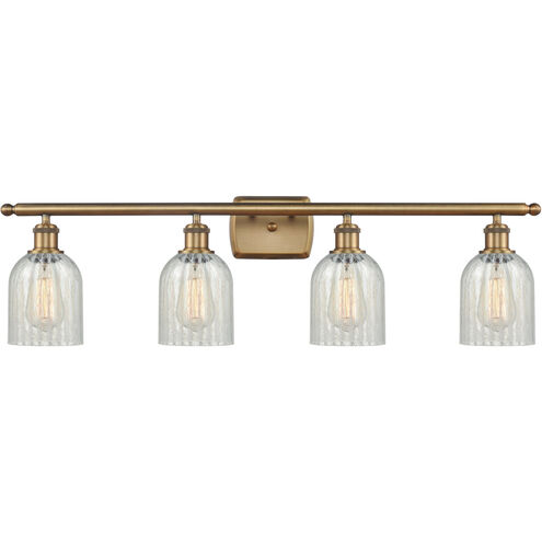 Ballston Caledonia LED 36 inch Brushed Brass Bath Vanity Light Wall Light in Mouchette Glass, Ballston
