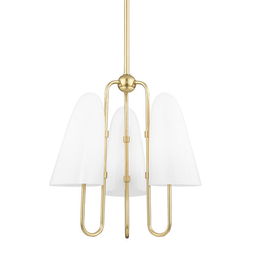 Slate Hill 3 Light 19 inch Aged Brass Chandelier Ceiling Light