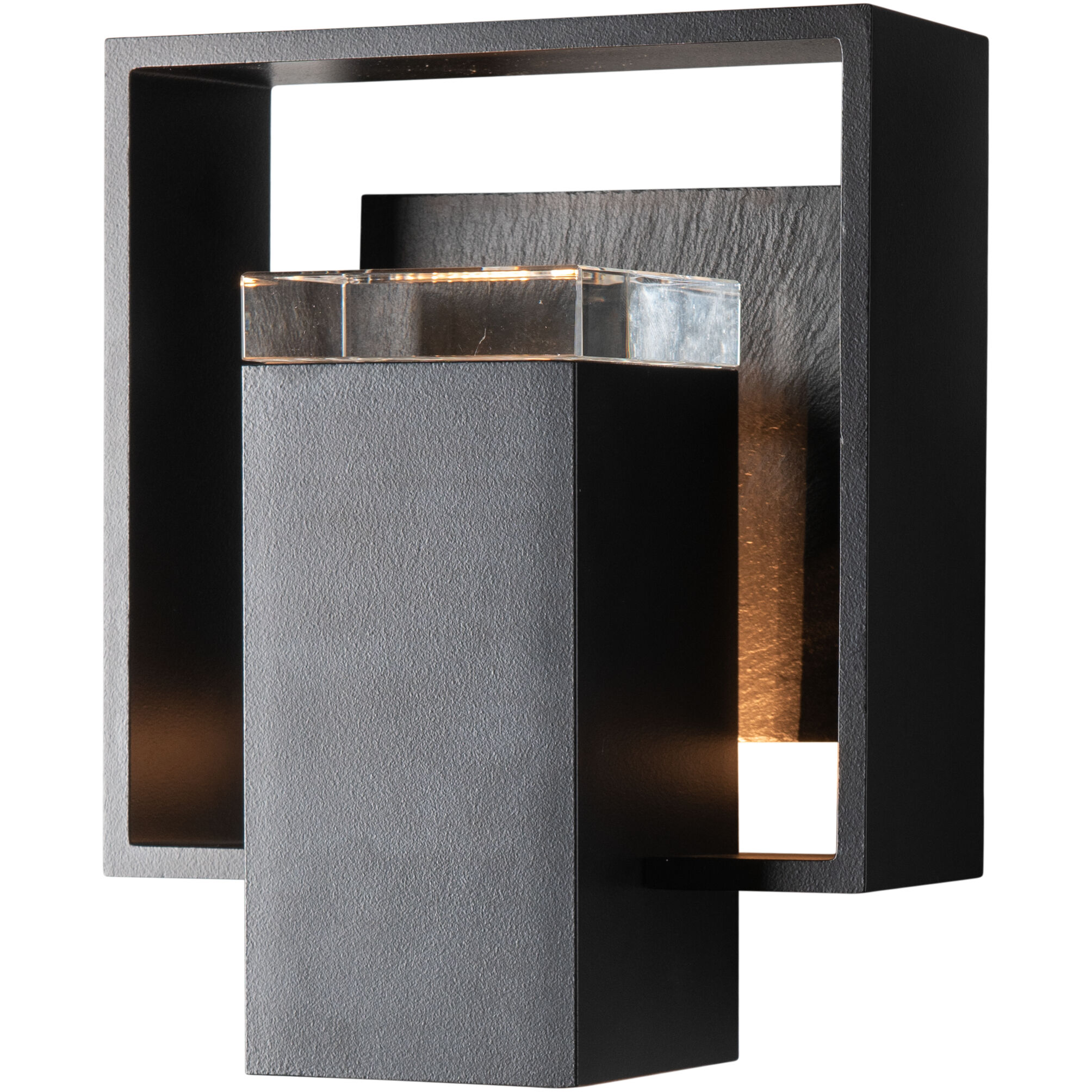 Shadow Box 1 Light 8.5 inch Coastal Black Outdoor Sconce, Small