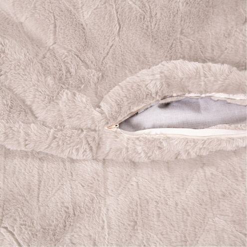 Puff Angora Natural Scroll Rocker with Cover