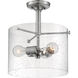 Bransel 3 Light 12 inch Brushed Nickel Semi Flush Mount Fixture Ceiling Light