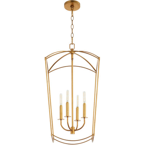 Mantle 4 Light 15 inch Gold Leaf Entry Ceiling Light