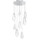 Aalto LED 27.4 inch Classic Silver Chandelier Ceiling Light in Optic Rib Clear, 2700K LED, Round Multi-Port