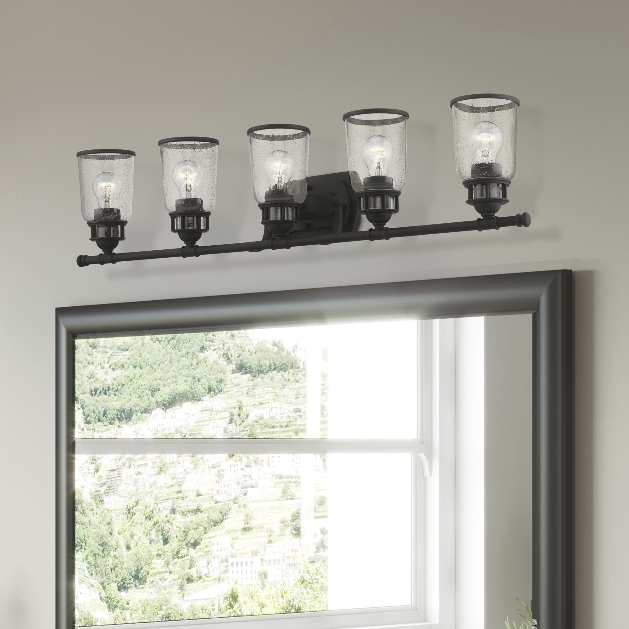 Lawrenceville 5 Light 36 inch Black Vanity Sconce Wall Light, Large