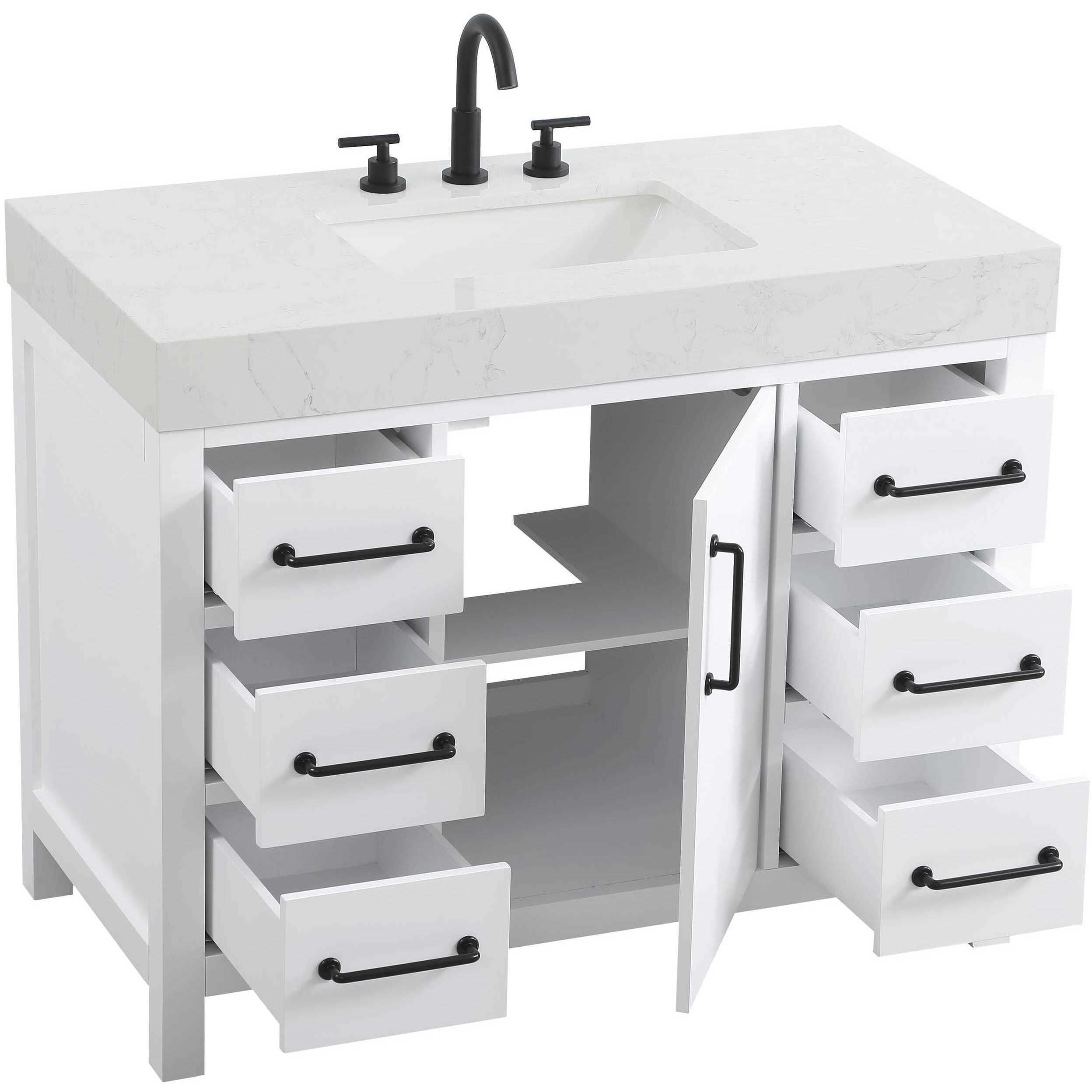 Nathan 42 X 34 inch White Bathroom Vanity Cabinet