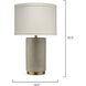 Mortar 26 inch 150.00 watt Grey Cement & Antique Brass Table Lamp Portable Light