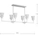 Pinellas 6 Light 50 inch White Plaster Linear Chandelier Ceiling Light, Design Series