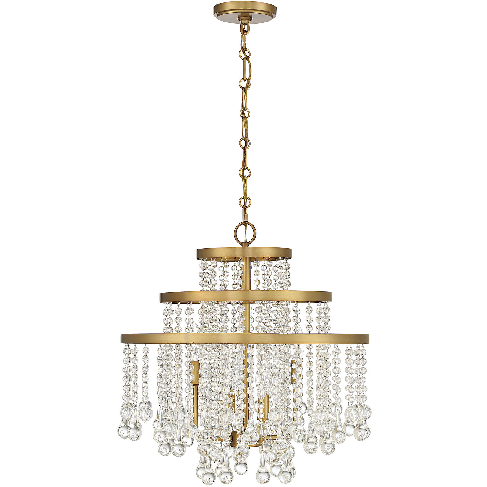 Luna 4 Light 20 inch Warm Brass Chandelier Ceiling Light
