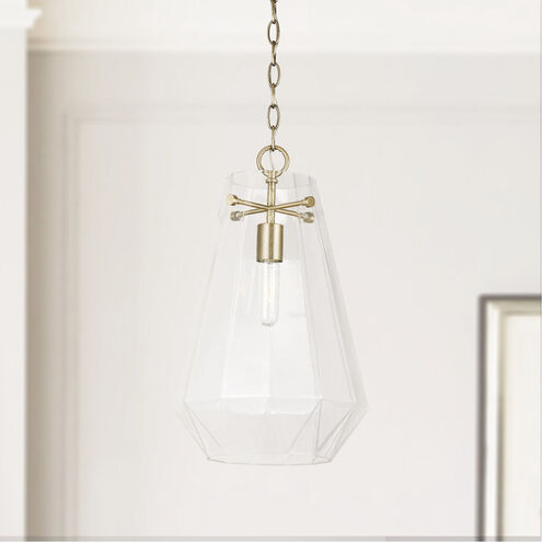 Lee 1 Light 11 inch Aged Brass Pendant Ceiling Light