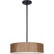 Dexter 3 Light 15.75 inch Black and Wood Pendant Ceiling Light in Faux Wood
