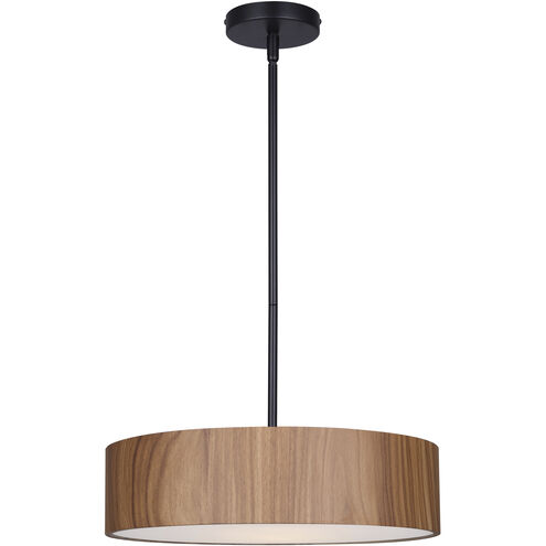 Dexter 3 Light 15.75 inch Black and Wood Pendant Ceiling Light in Faux Wood