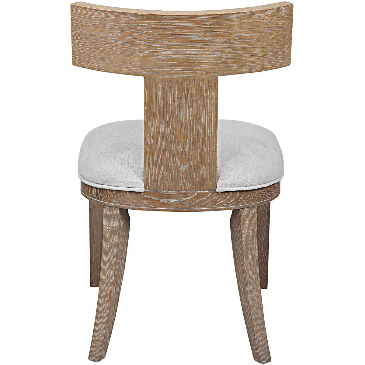 Idris Natural Oak and White Armless Chair