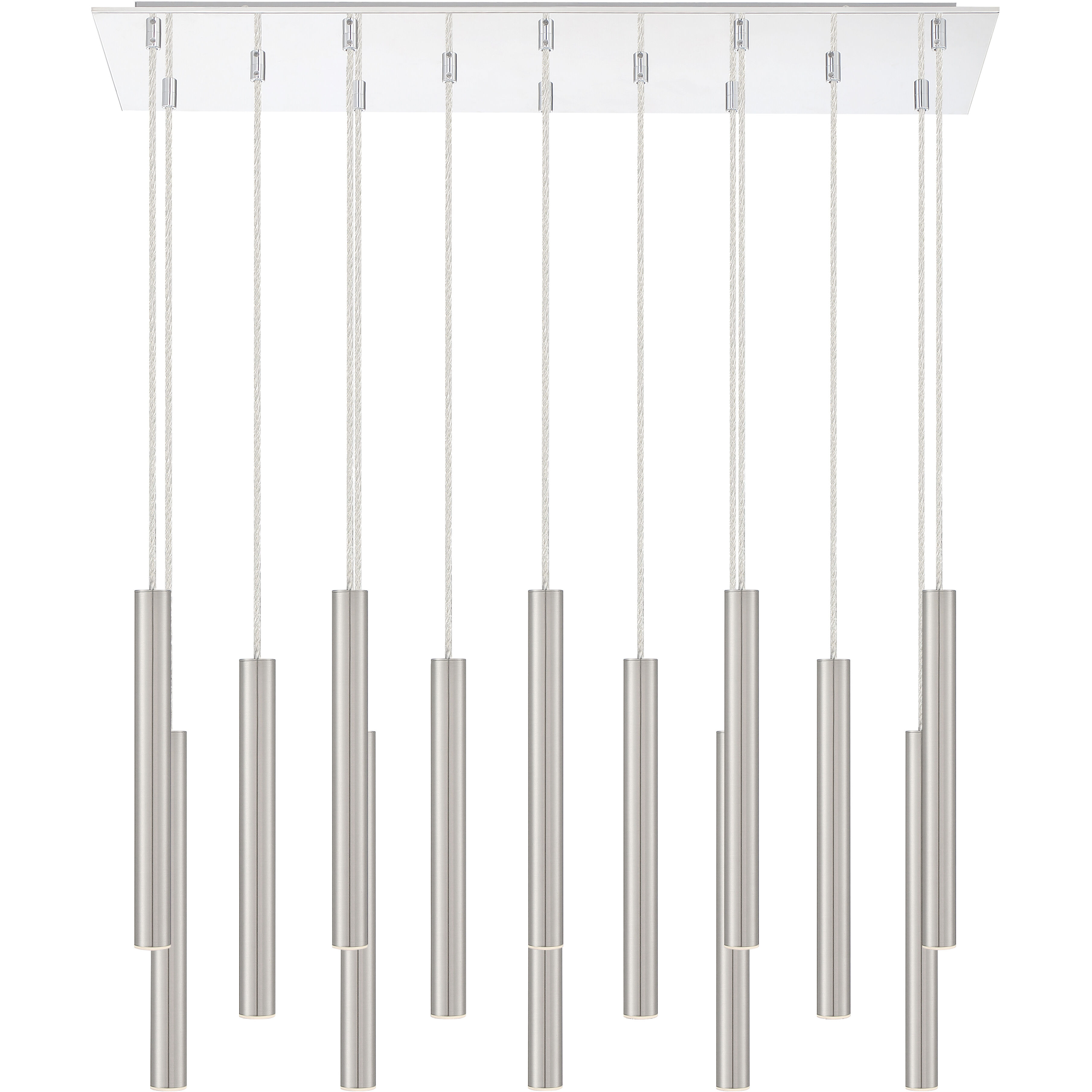 Forest LED 9.75 inch Chrome Chandelier Ceiling Light in Brushed Nickel Steel, 37, 14