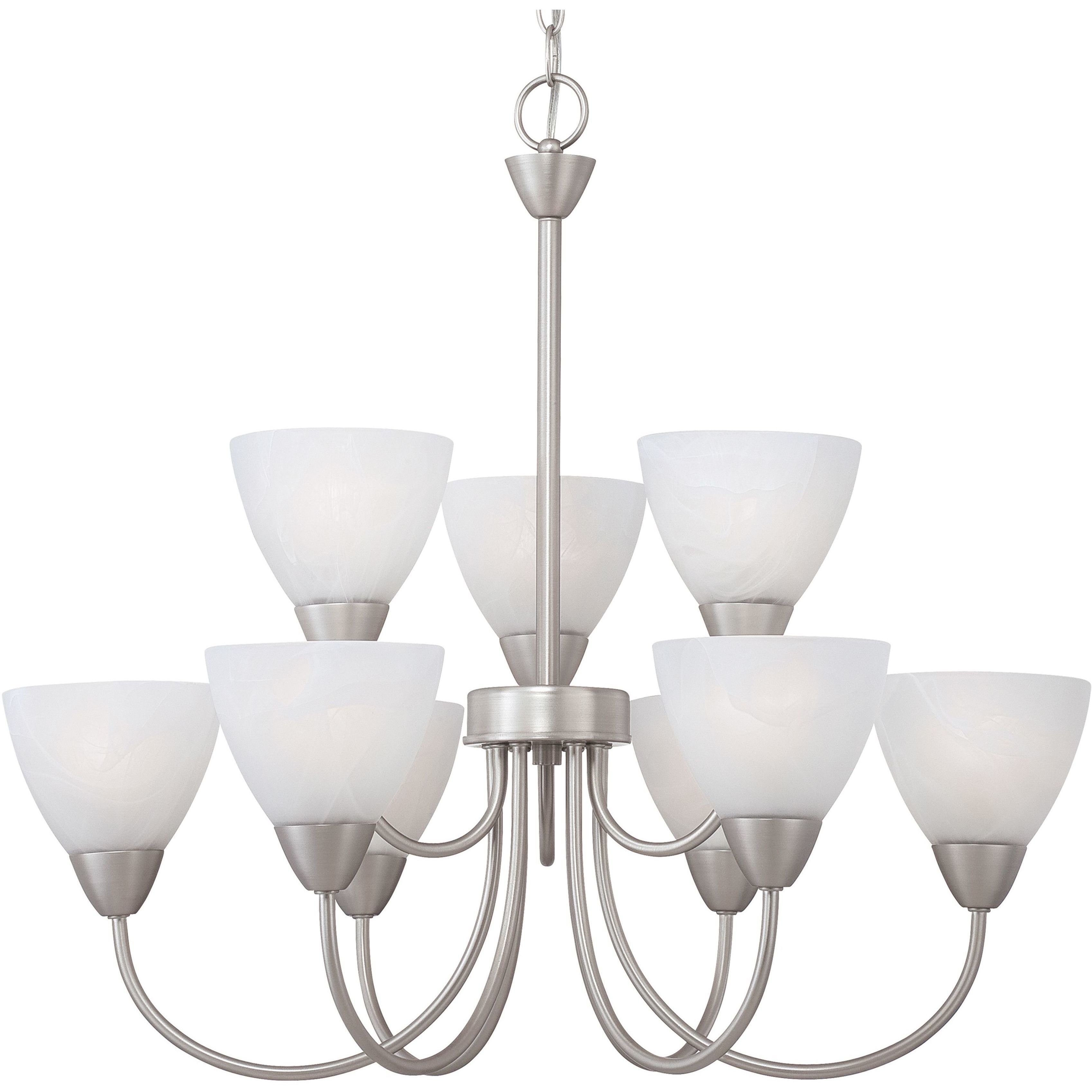 Tia 9 Light 25.98 inch Matte Nickel Chandelier Ceiling Light