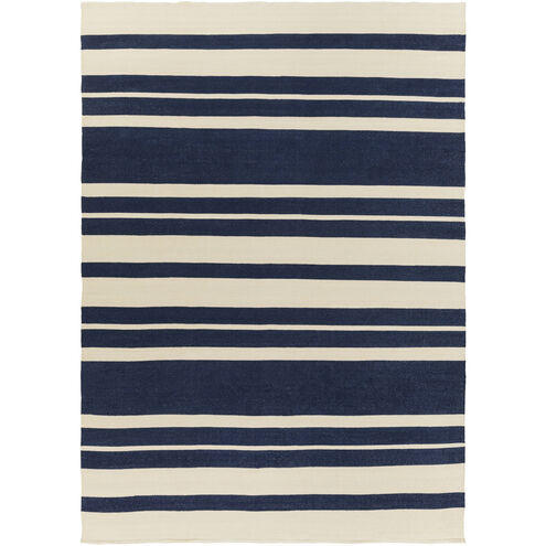 Picnic 132 X 96 inch Navy/Cream Handmade Rug, PVC