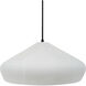 Radiance Collection - Crease Pendant Ceiling Light in Matte Black, Dedicated LED, Black Cord, Gloss White (outside and inside of fixture), 15.25W x 6.5H, Form+Finish+Function