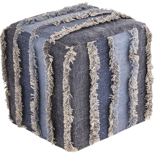 Mossley 15.75 inch Blue with Natural Pouf