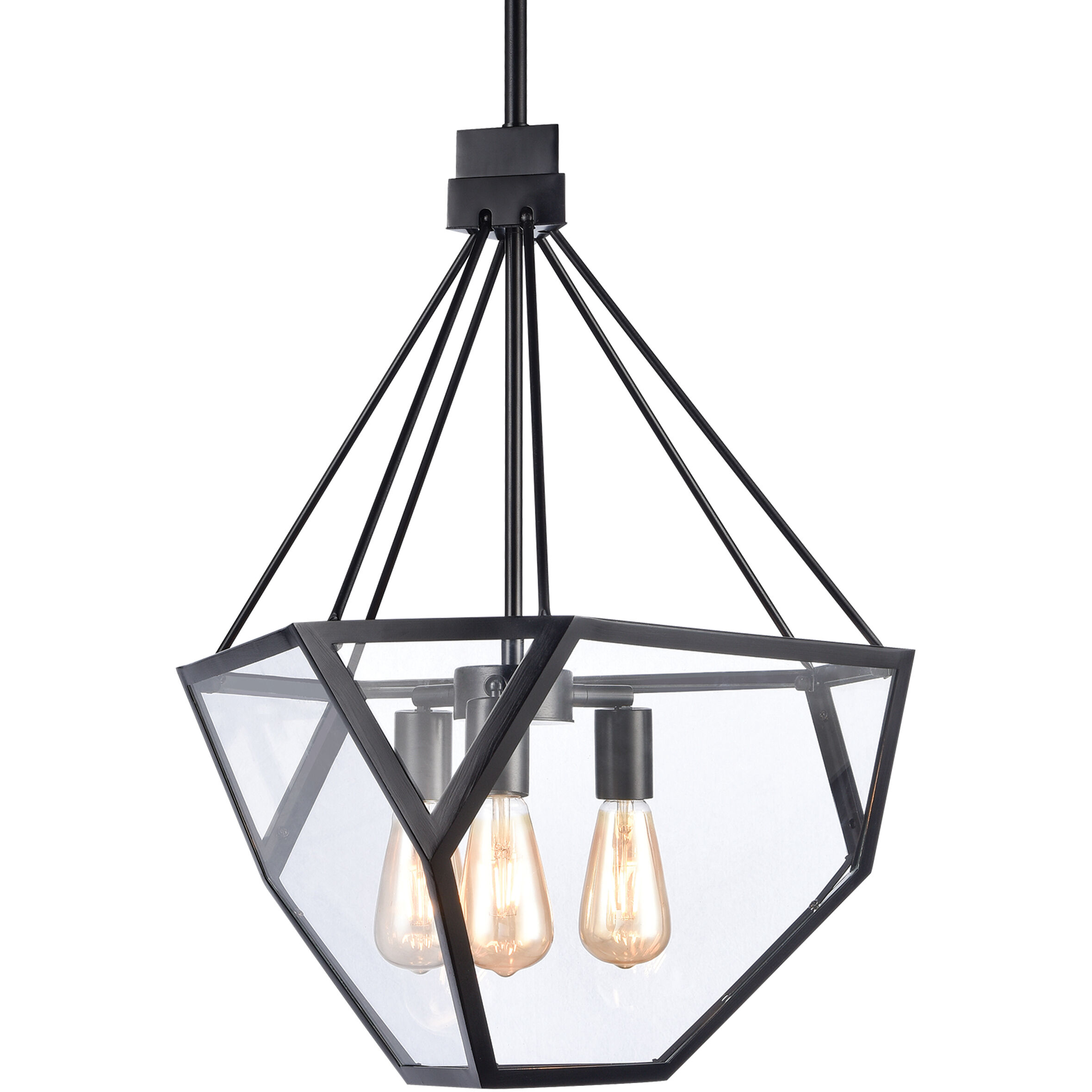 Moonbow 3 Light 18 inch Satin Brushed Black Chandelier Ceiling Light