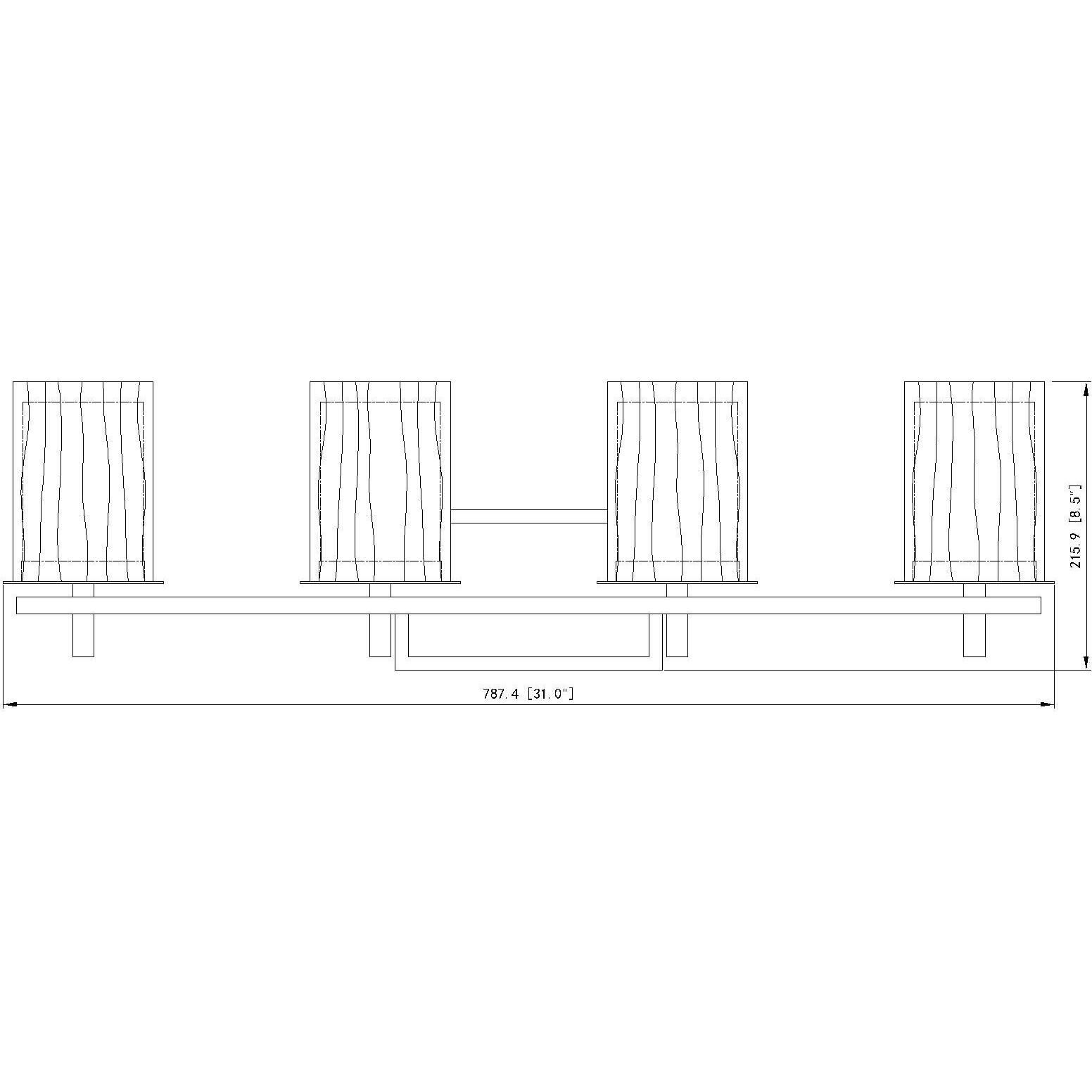 Grayson 4 Light 31 inch Brushed Nickel Vanity Wall Light