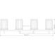 Grayson 4 Light 31 inch Brushed Nickel Vanity Wall Light