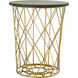Minter 16 X 14 inch Gold with Green Accent Table