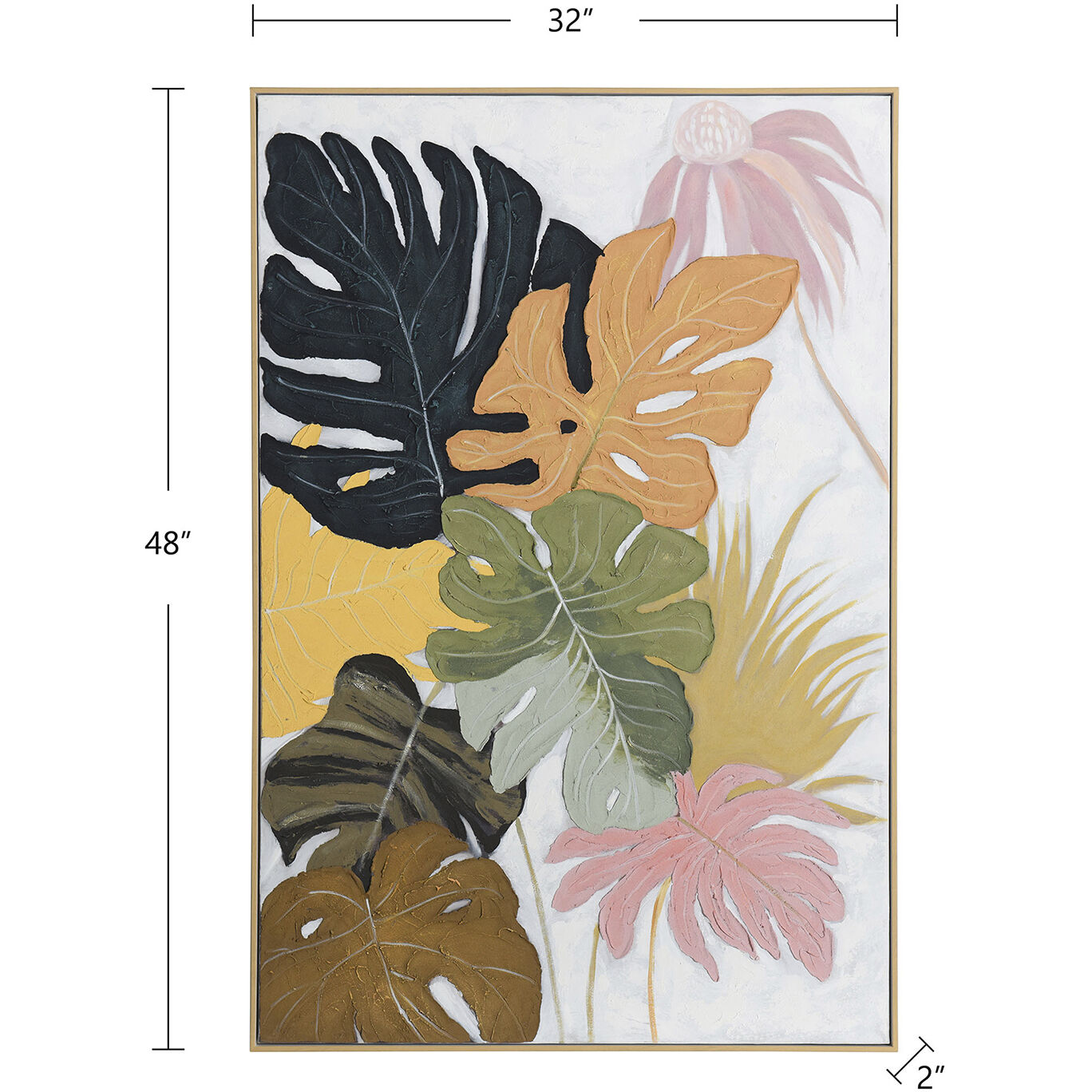 Stu Multi - White and Black and Orange and Pink and Yellow Wall Art