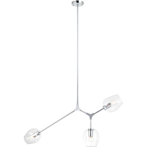 Matteo Lighting Cherry Blossoms 3 Light 6 inch Chrome Chandelier Ceiling Light C49703CH - Open Box