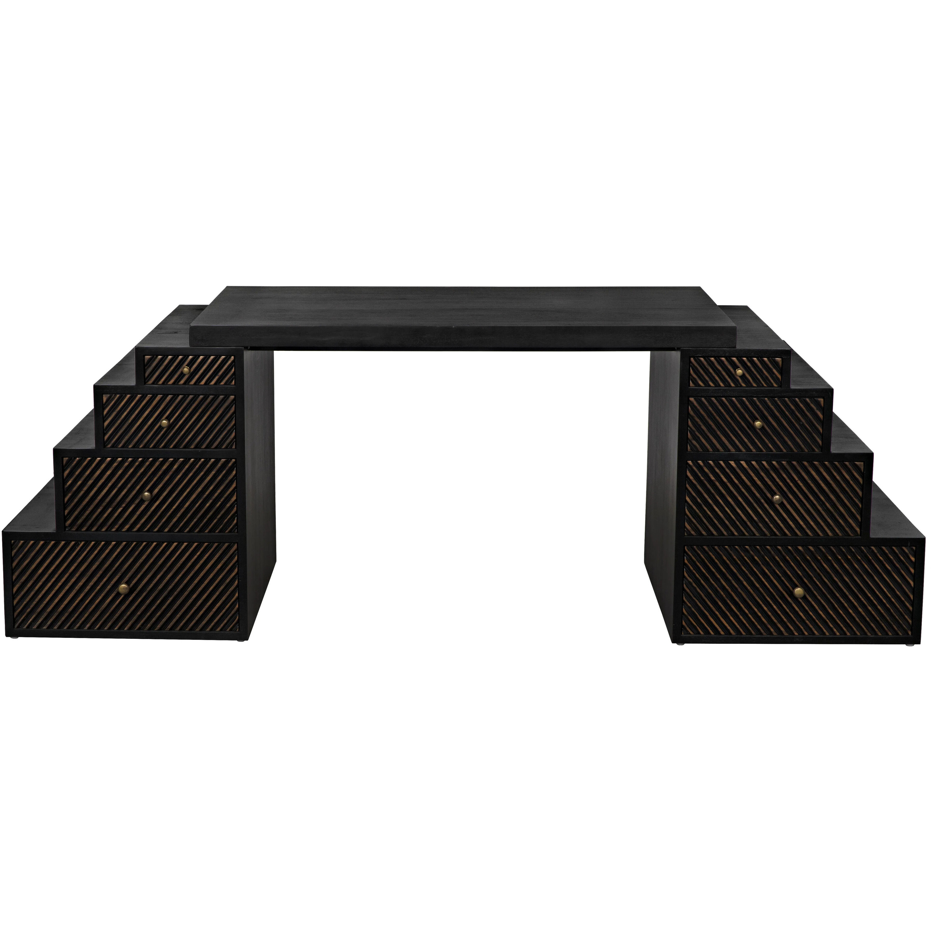 Ambidextrous 86.5 X 30 inch Hand Rubbed Black Desk
