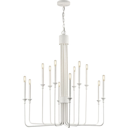 Edward 12 Light 36 inch Matte White Chandelier Ceiling Light