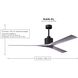 Atlas Nan XL 72 inch Textured Bronze with Walnut Blades Ceiling Fan
