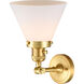 Franklin Restoration Large Cone 1 Light 8 inch Satin Gold Sconce Wall Light in Matte White Glass, Franklin Restoration