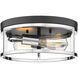 Canada 2 Light 12 inch Black and Chrome Flush Mount Ceiling Light