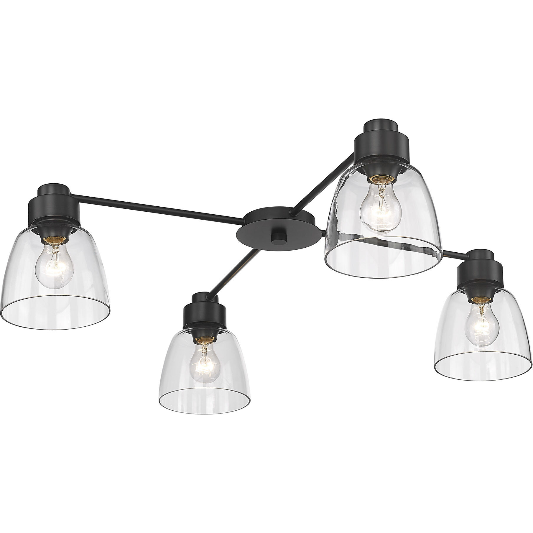 Remy 4 Light 35.88 inch Matte Black Flush Mount Ceiling Light
