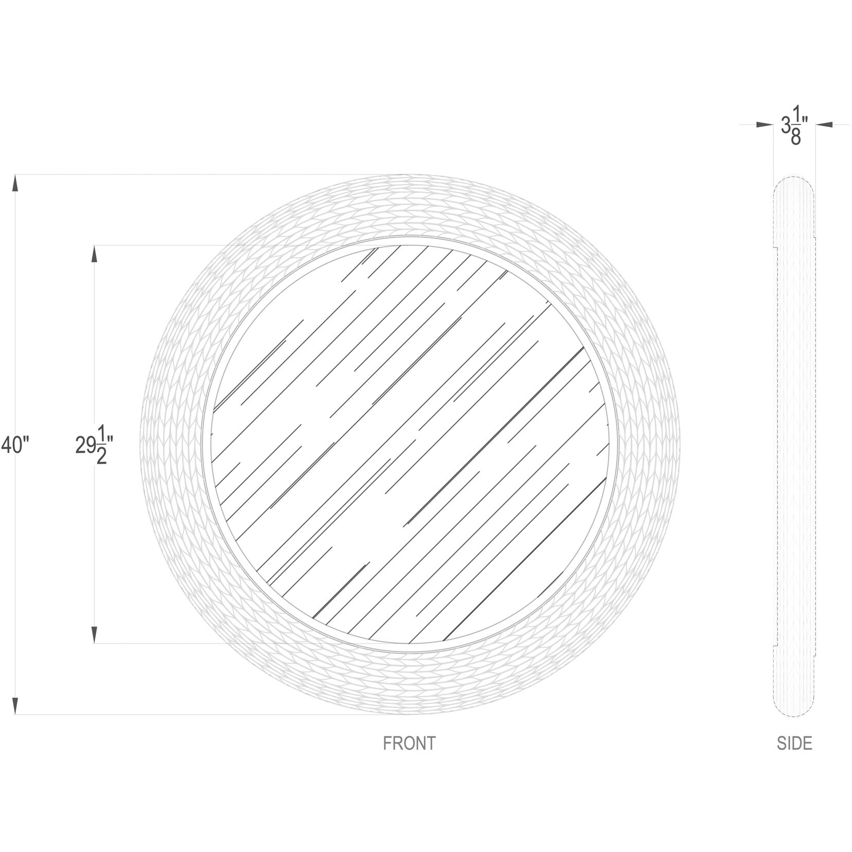 Athena 40.25 X 40.25 inch French Gold with Natural Seagrass Wall Mirror