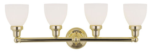 Classic 4 Light 30 inch Polished Brass Bath Vanity Wall Light