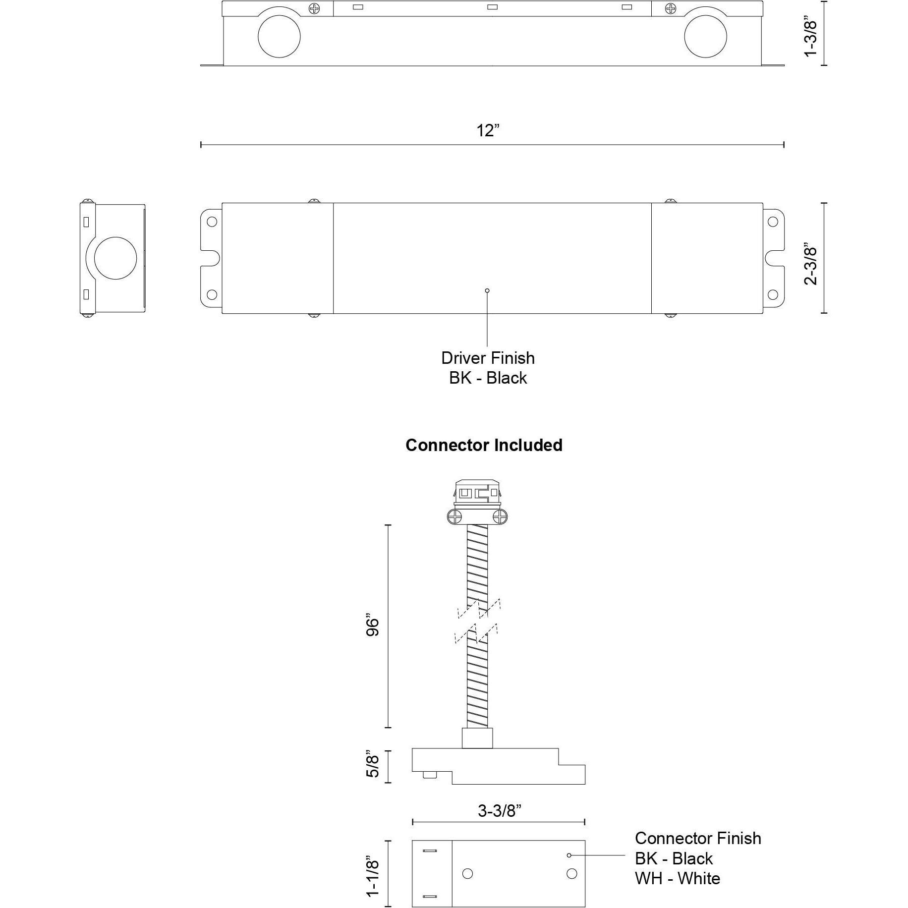 Trilo Track 120-277V Black Trilo Track Remote Driver Ceiling Light